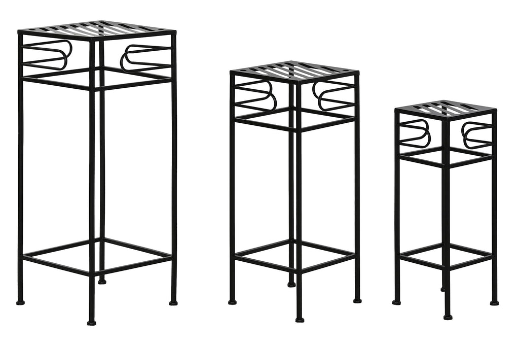 MESITA AUXILIAR SET 3 METAL 28X28X70 NEGRO - Imagen 1