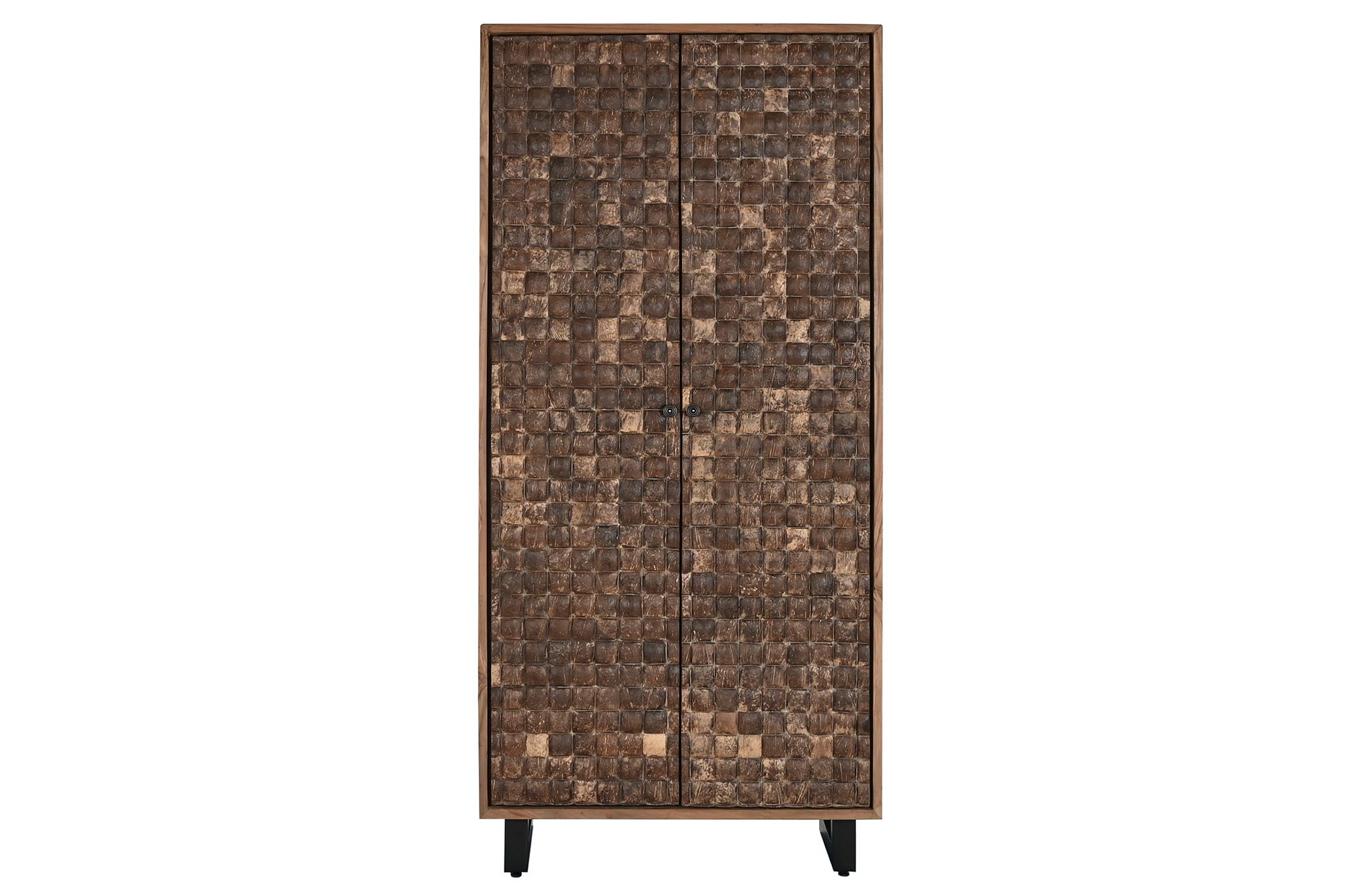 ARMARIO TECA RECICLADA COCO 80X40X200 2 PUERT - Imagen 1