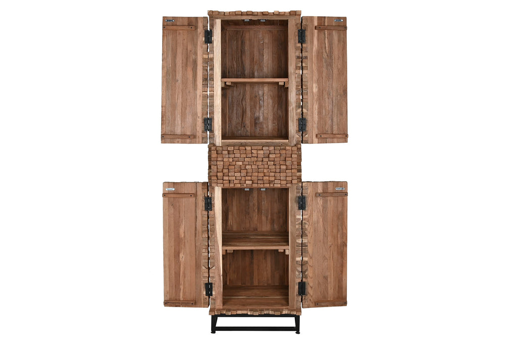 ARMARIO TECA RECICLADA 50X45X180 2 PUERT 1 CAJ - Imagen 4