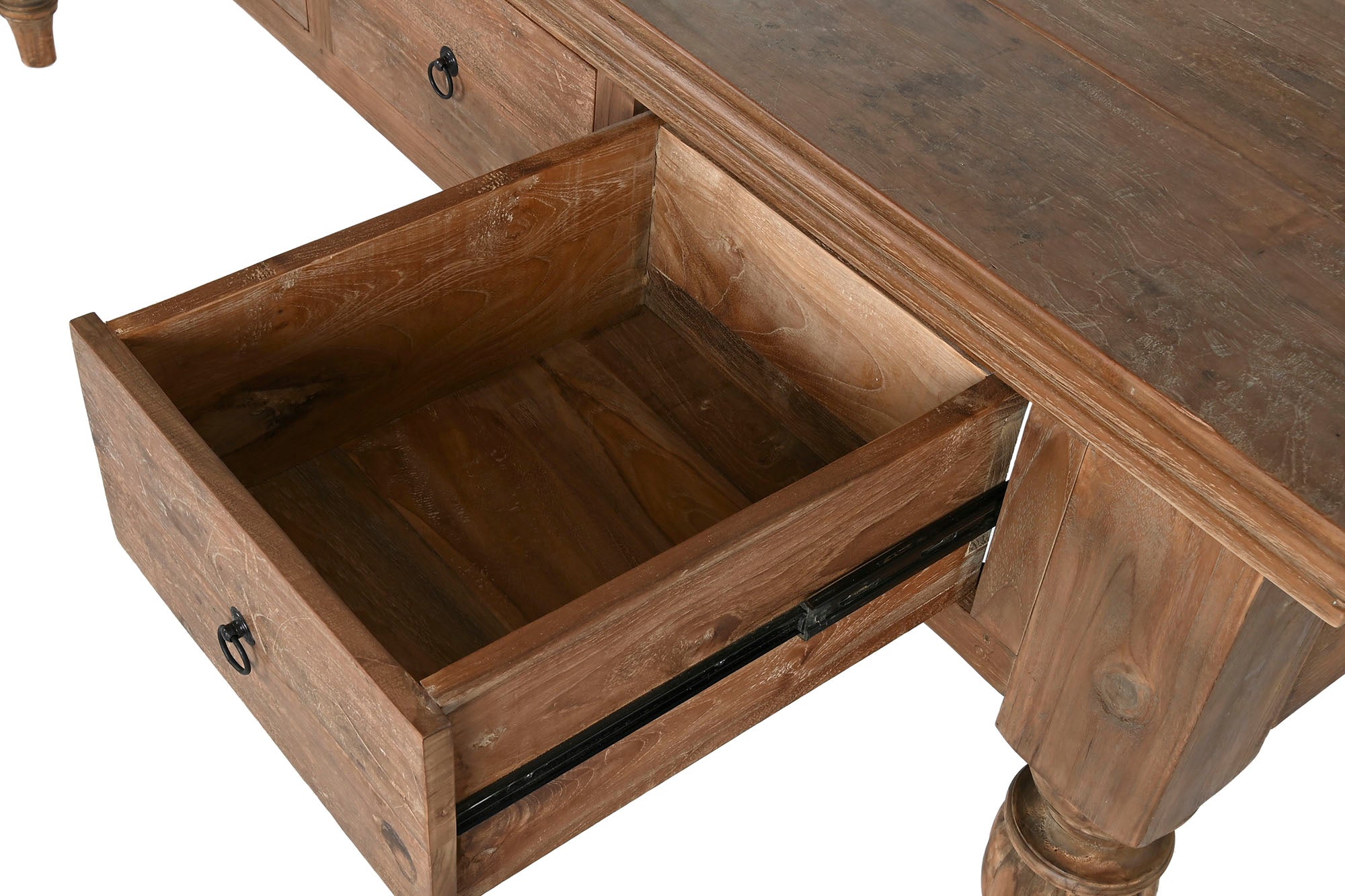 CONSOLA TECA RECICLADA 220X80X78 4 CAJONES - Imagen 4