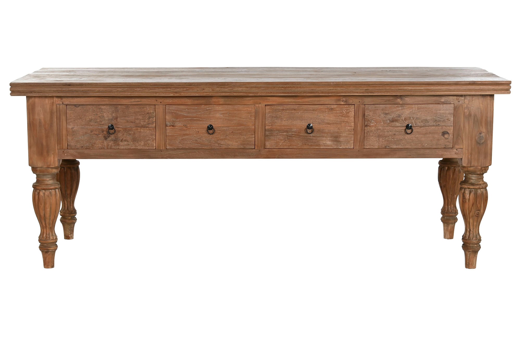 CONSOLA TECA RECICLADA 220X80X78 4 CAJONES - Imagen 1