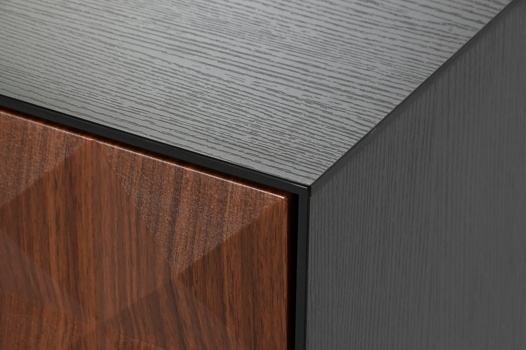 MUEBLE TV MDF 161,2X40X45,5 ROMBOS NEGRO - Imagen 6