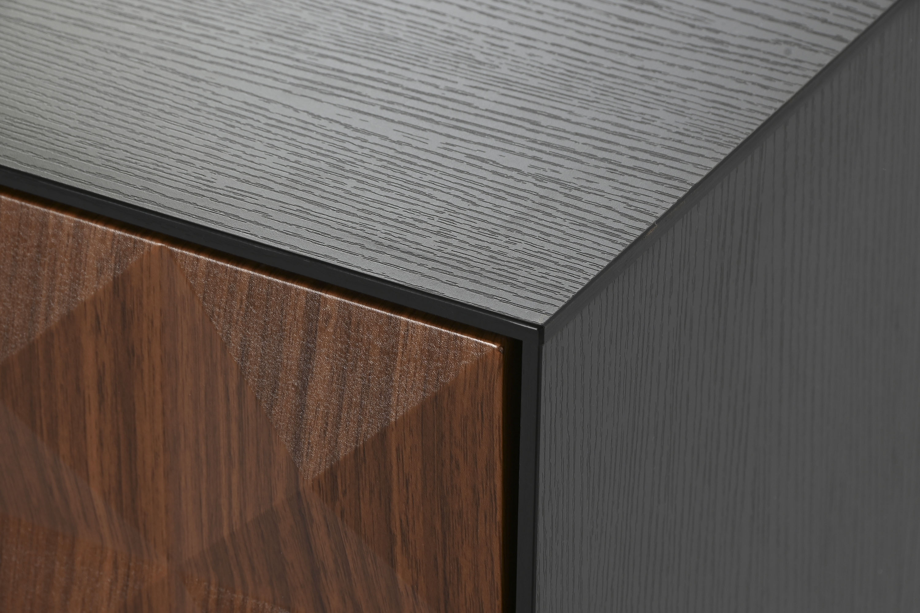 MUEBLE TV MDF 161,2X40X45,5 ROMBOS NEGRO - Imagen 6