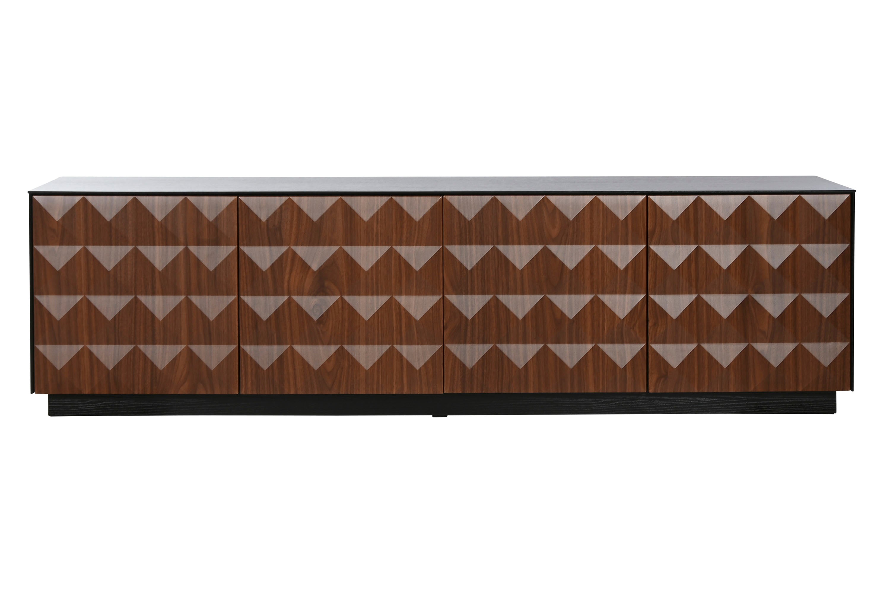 MUEBLE TV MDF 161,2X40X45,5 ROMBOS NEGRO - Imagen 1