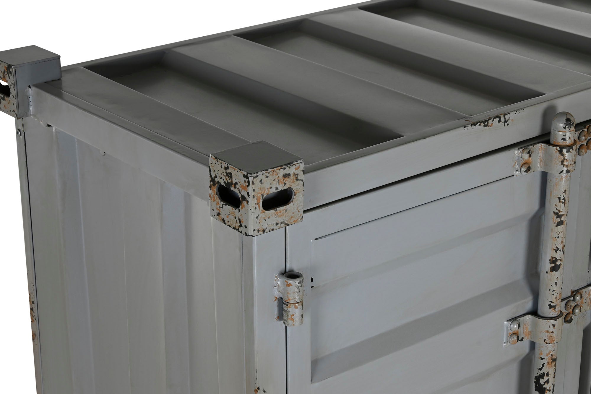 BOTELLERO METAL MDF 76,5X41X157,5 CONTAINER GRIS - Imagen 5