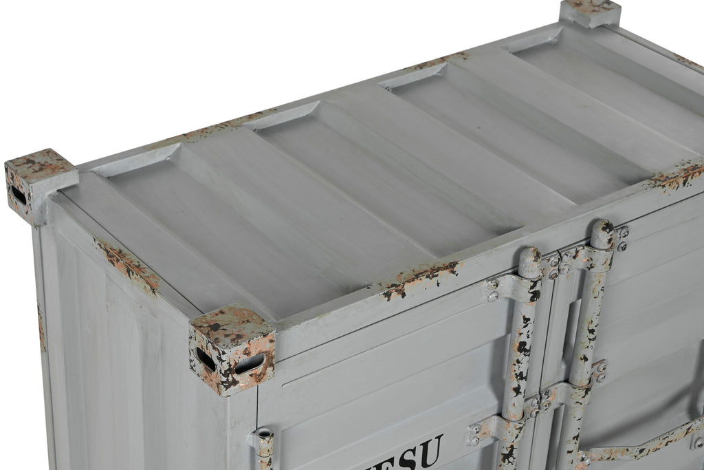 BOTELLERO METAL MDF 77X41X64 CONTAINER GRIS - Imagen 2