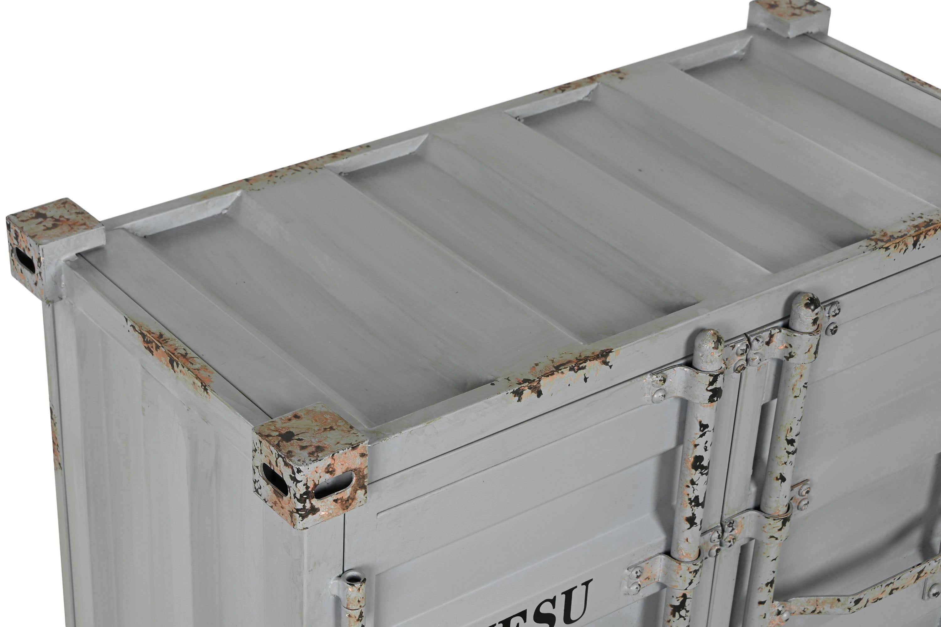 BOTELLERO METAL MDF 77X41X64 CONTAINER GRIS - Imagen 2