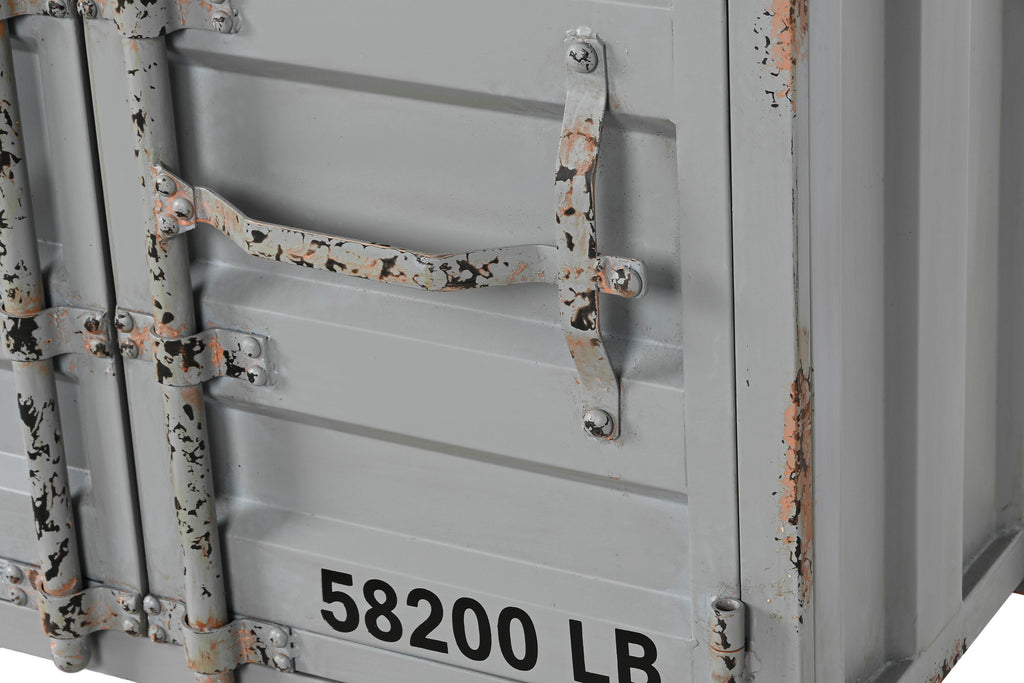 BOTELLERO METAL MDF 77X41X64 CONTAINER GRIS - Imagen 6