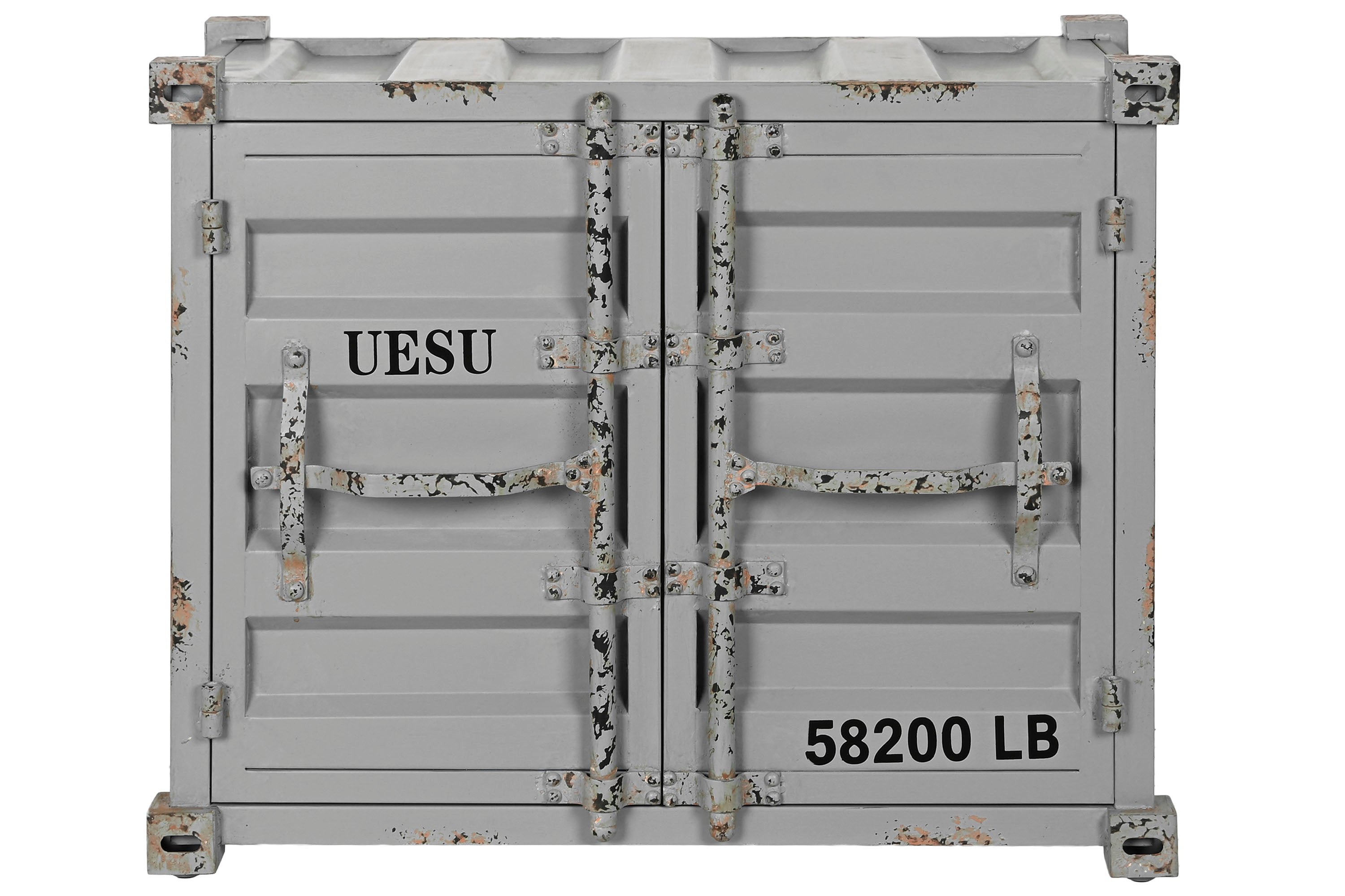 BOTELLERO METAL MDF 77X41X64 CONTAINER GRIS - Imagen 1