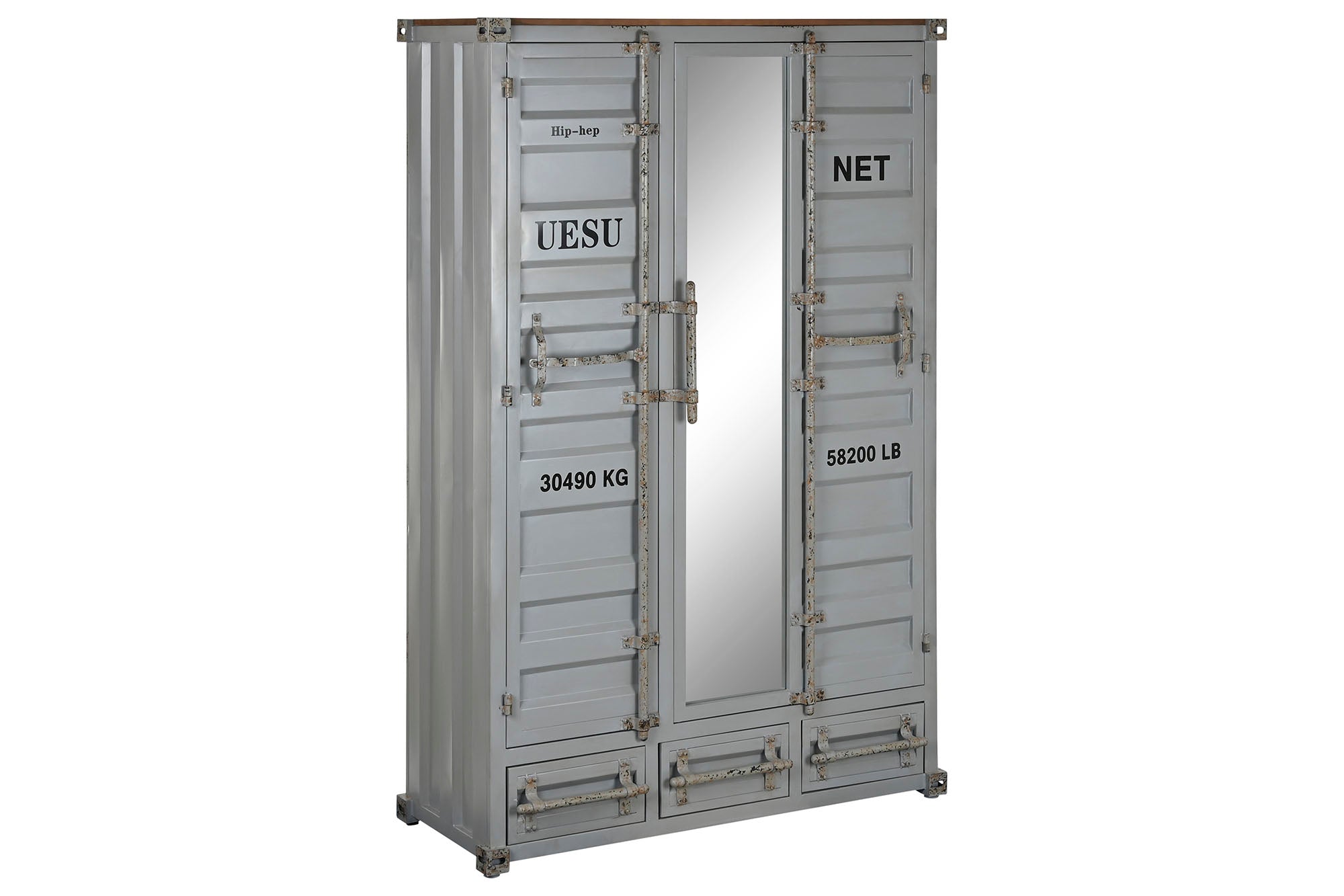 ARMARIO METAL 112X46X174 CONTAINER GRIS - Imagen 2