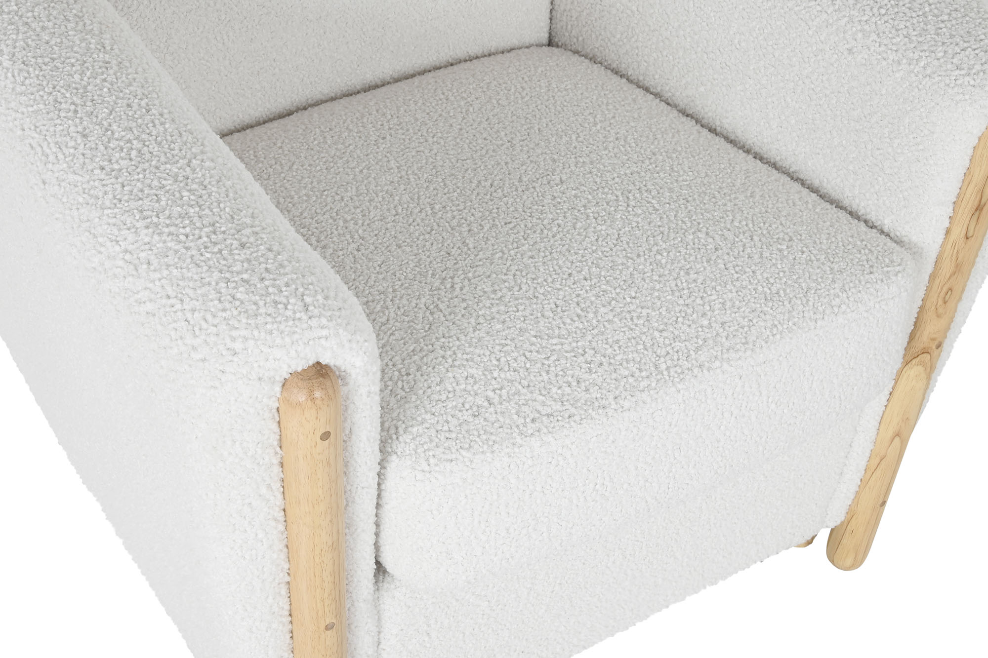 SILLON POLIESTER MADERA 81X78X82 BUCLE BLANCO - Imagen 2