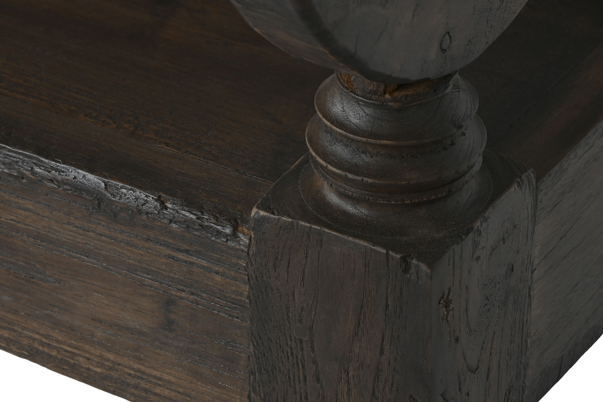 BANCO TECA MACIZA 196X60X82 TALLADO MARRON OSCURO - Imagen 4