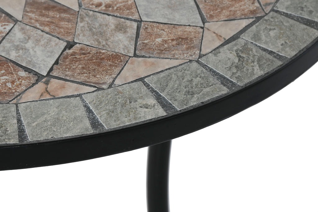 MESA METAL PIEDRA 60X60X72 MOSAICO MULTICOLOR - Imagen 4