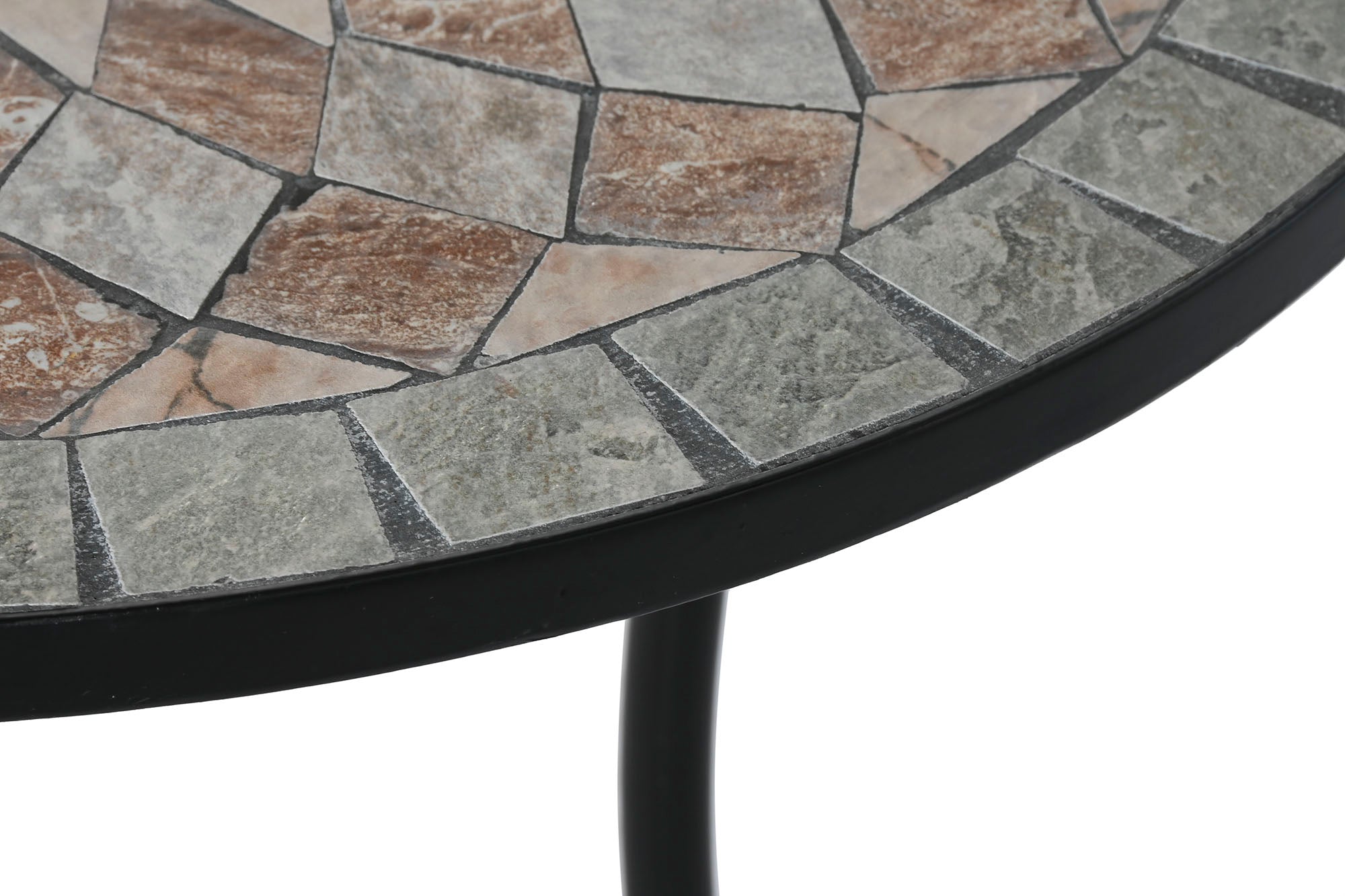 MESA METAL PIEDRA 60X60X72 MOSAICO MULTICOLOR - Imagen 4