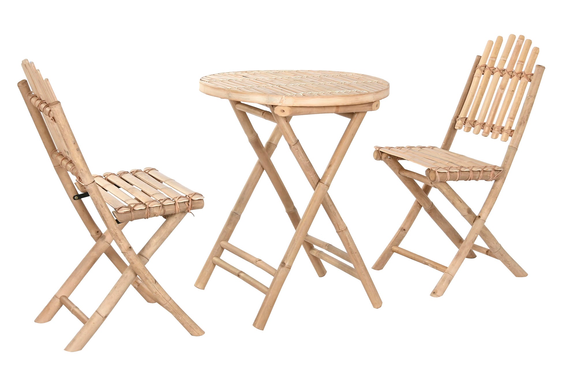 MESA SET 3 BAMBU 61X61X73 PLEGABLE - Imagen 2