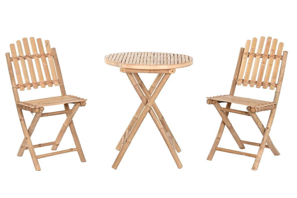 MESA SET 3 BAMBU 61X61X73 PLEGABLE - Imagen 1