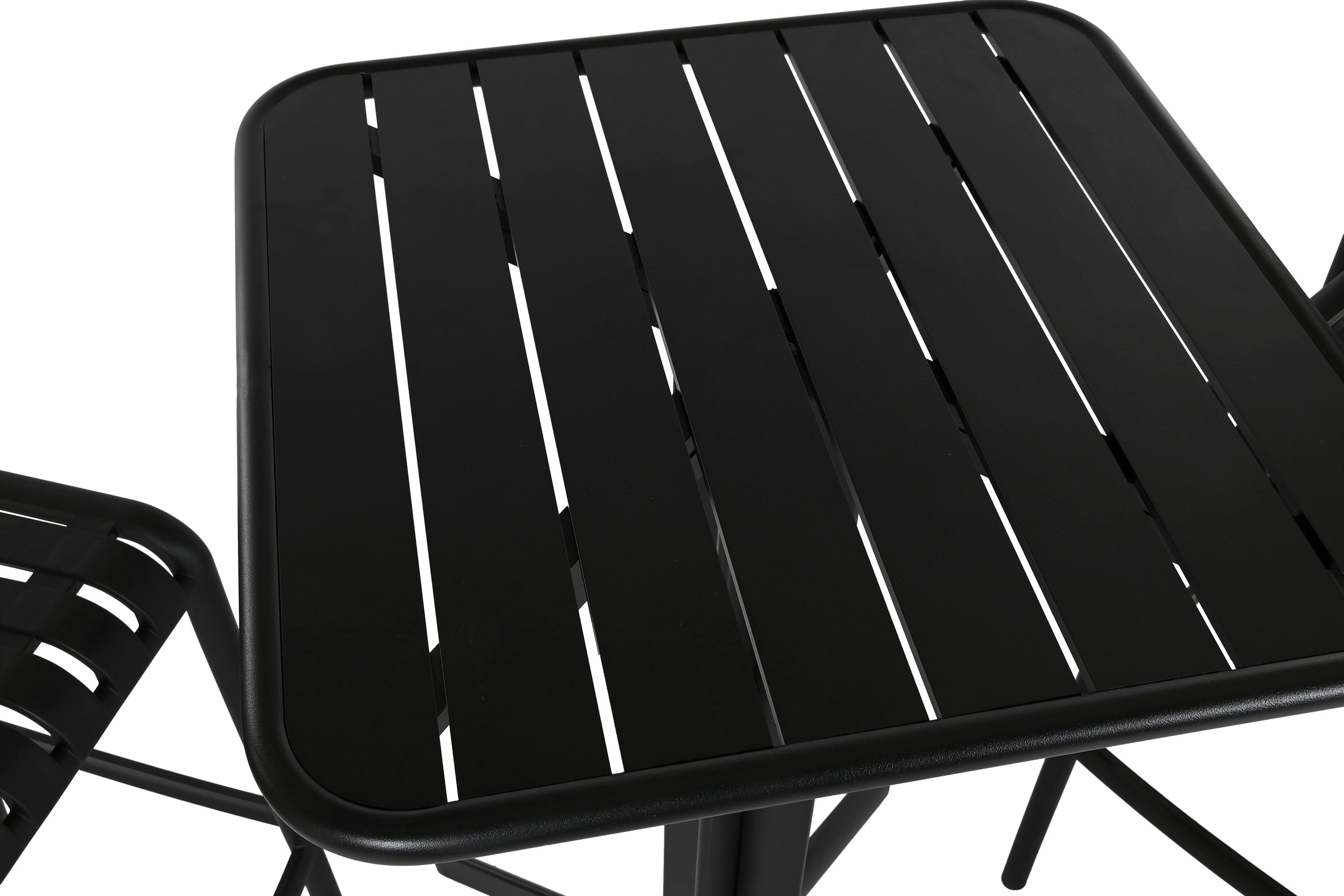 MESA BAR SET 3 PP METAL 60X60X102 TABURETE NEGRO - Imagen 2
