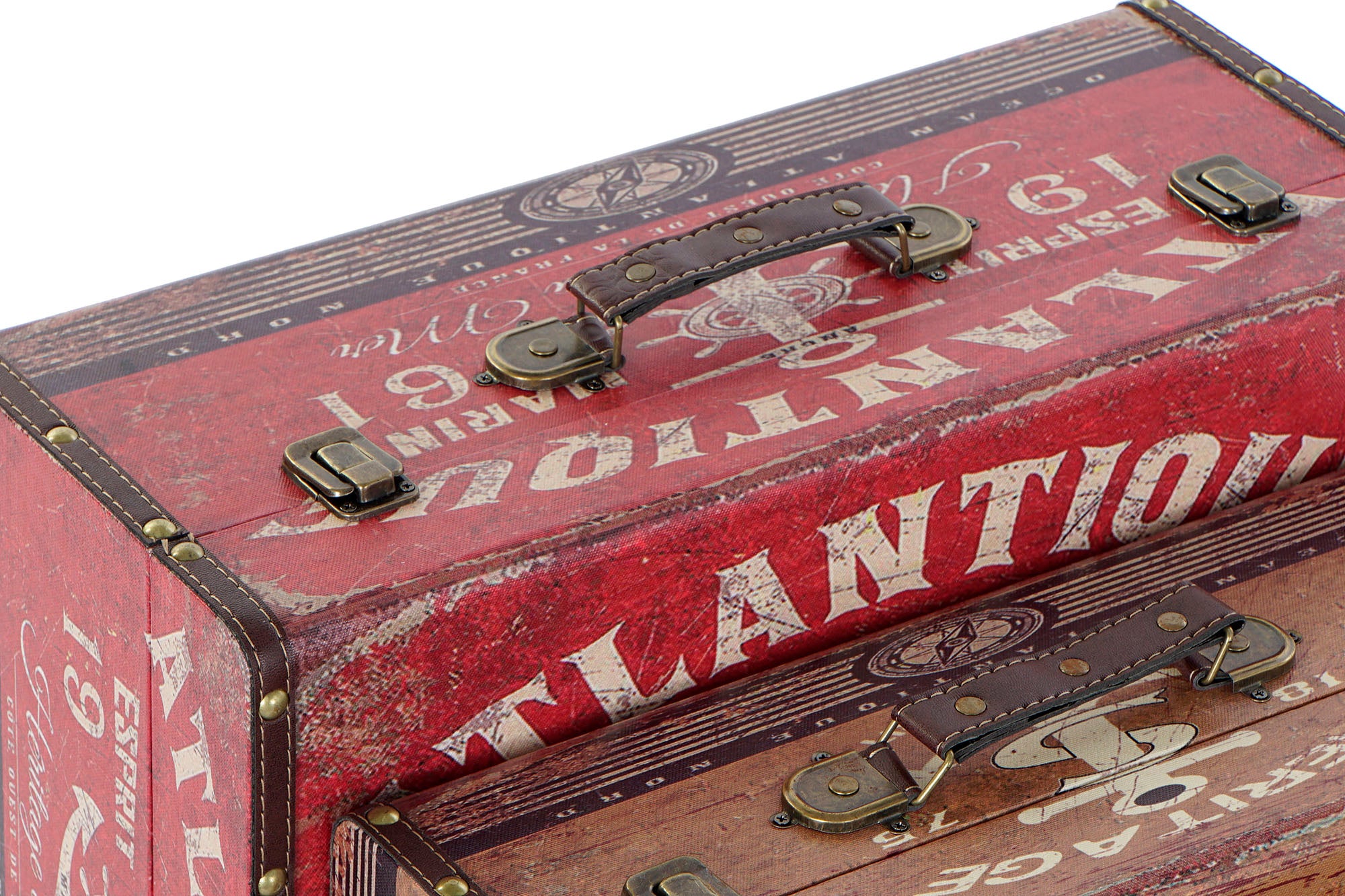 CAJA SET 3 LIENZO MADERA 46X33X19 ANCLA MULTICOLOR - Imagen 2