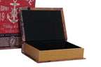 CAJA LIBRO SET 3 LIENZO MADERA 23X7X32,3 ANCLA - Imagen 3