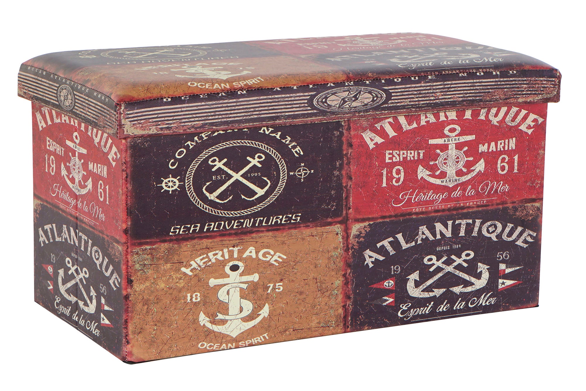 CAJA PLEGABLE PU 76X40,5X41 ANCLA MULTICOLOR - Imagen 1