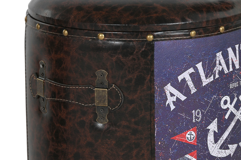 CAJA SET 2 METAL PU 38,5X38,5X49 VINTAGE - Imagen 3