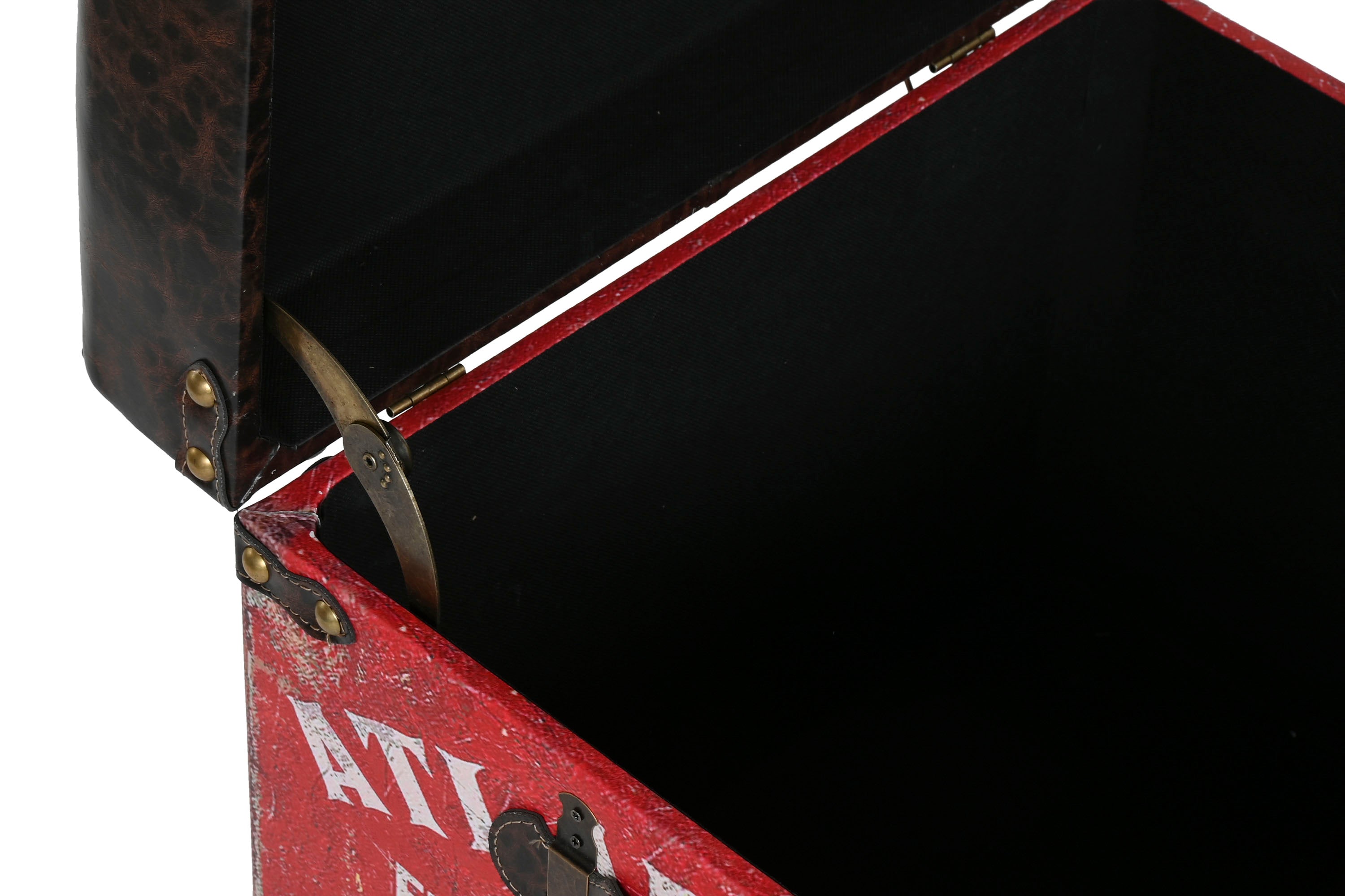 CAJA SET 3 MADERA PU 47X47X42 VINTAGE MULTICOLOR - Imagen 4