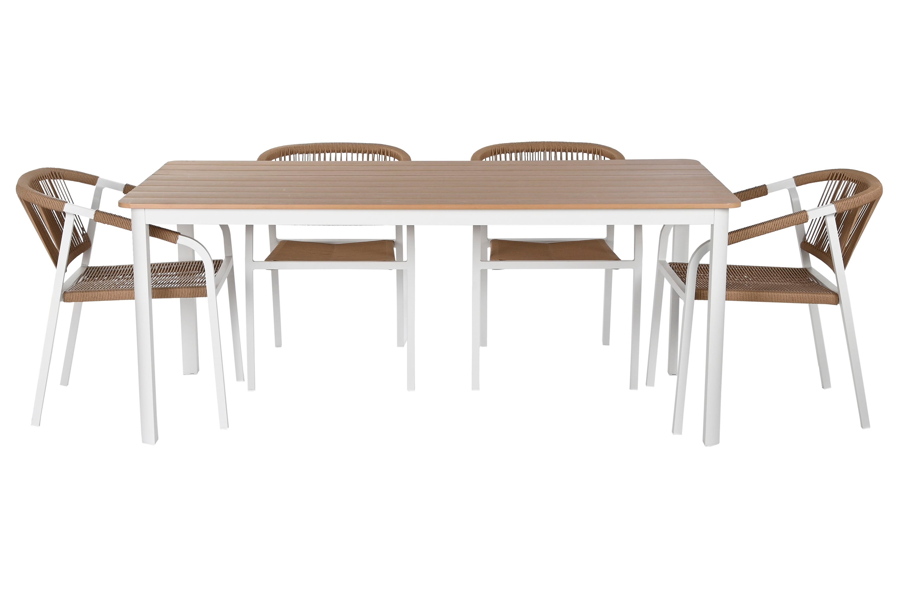 MESA SET 7 ALUMINIO RESINA 180X90X75 BLANCO - Imagen 2