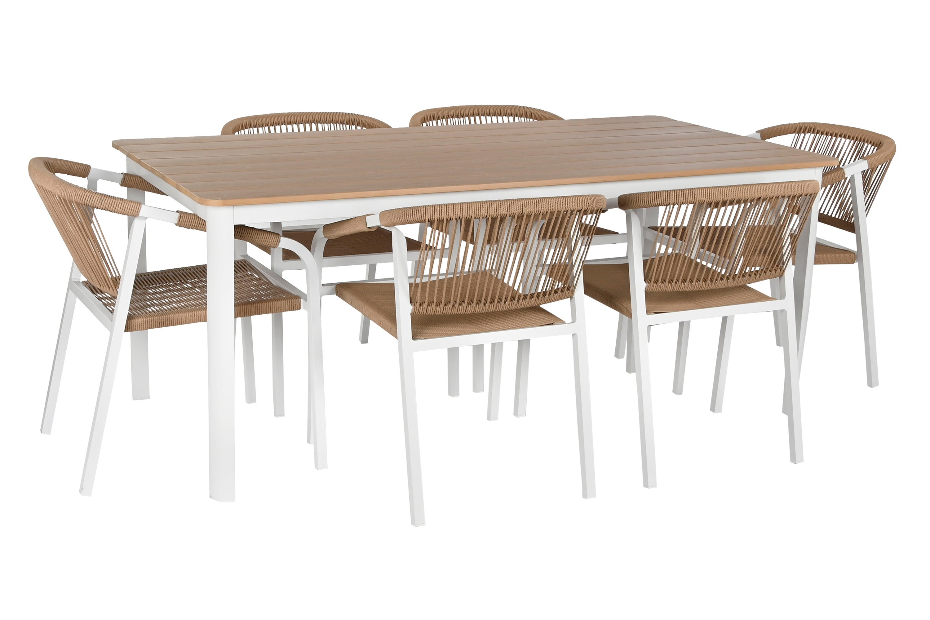 MESA SET 7 ALUMINIO RESINA 180X90X75 BLANCO - Imagen 3