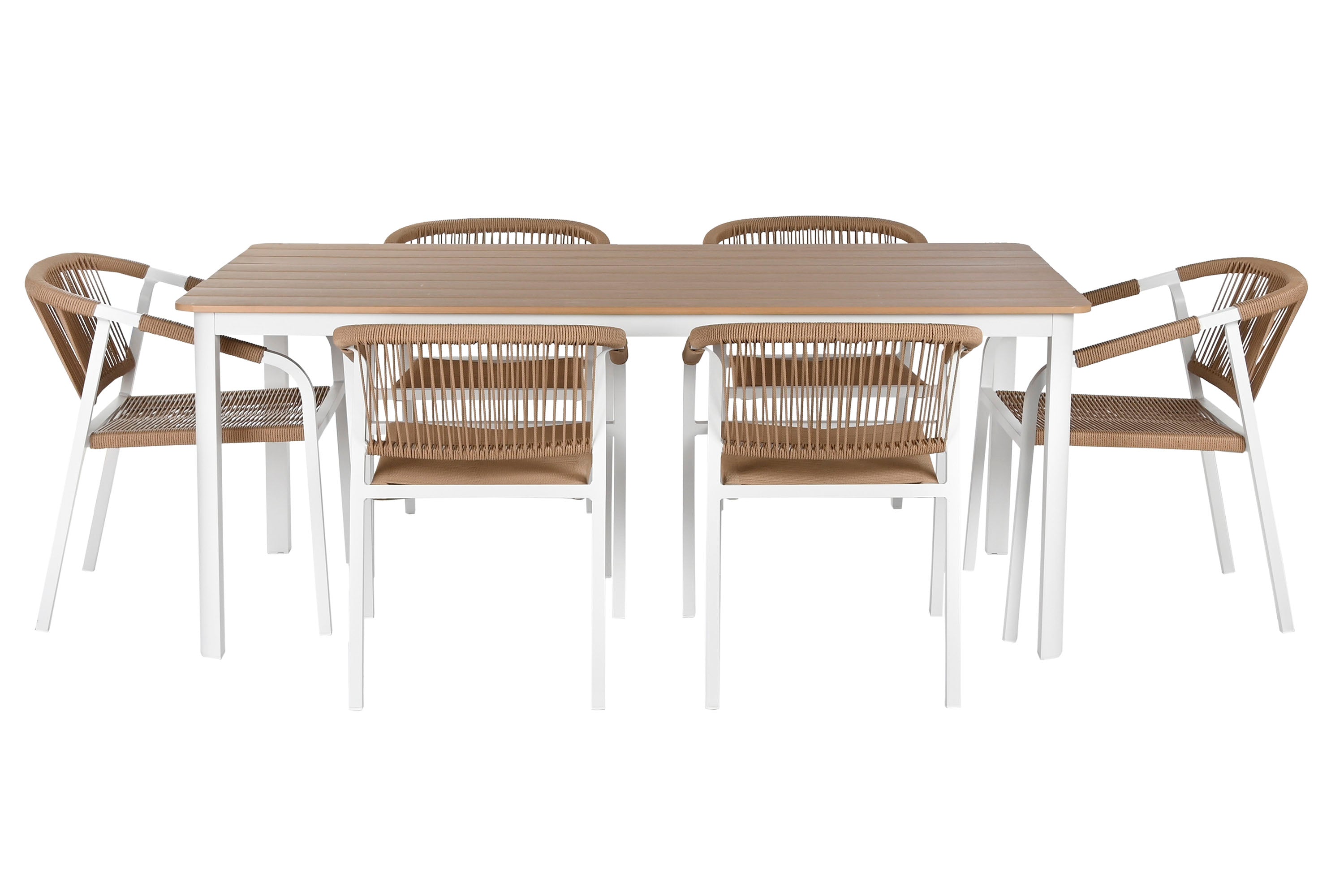 MESA SET 7 ALUMINIO RESINA 180X90X75 BLANCO - Imagen 1