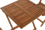 MESA SET 3 ACACIA 60X60X74 PLEGABLE NATURAL MARRON - Imagen 4