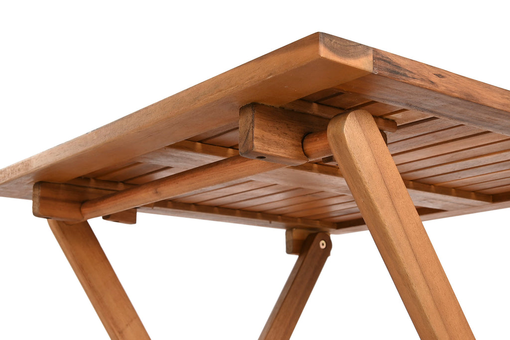 MESA SET 3 ACACIA 60X60X74 PLEGABLE NATURAL MARRON - Imagen 5