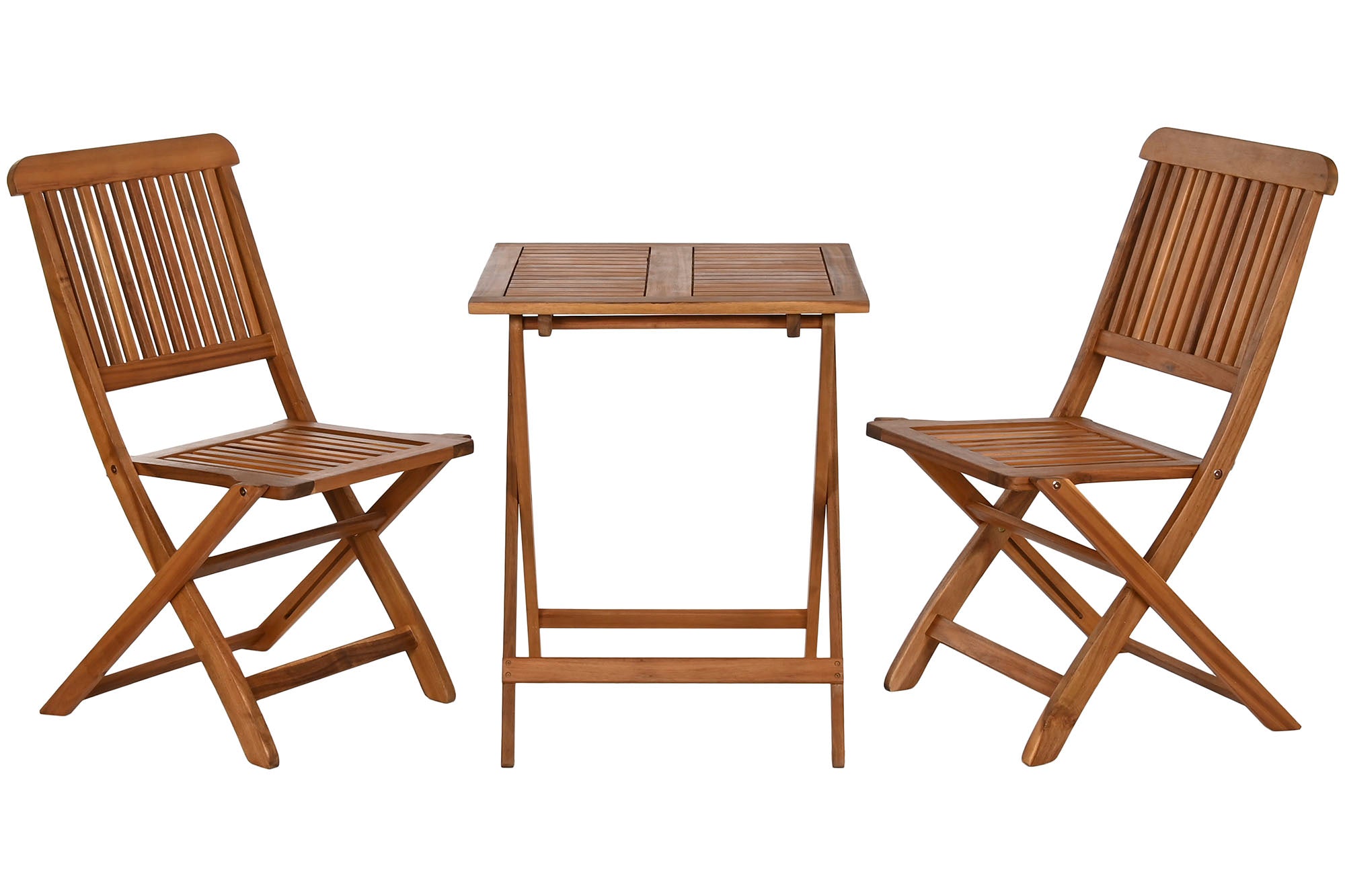 MESA SET 3 ACACIA 60X60X74 PLEGABLE NATURAL MARRON - Imagen 1