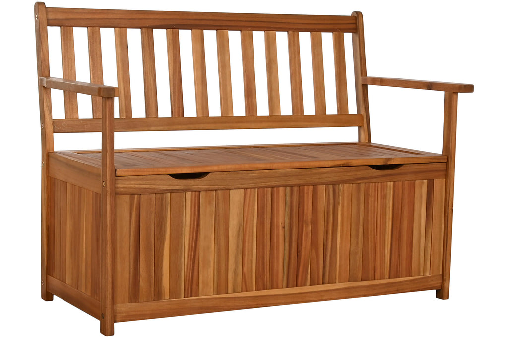 BANCO ACACIA 120X60X87 CON TAPA NATURAL MARRON - Imagen 2