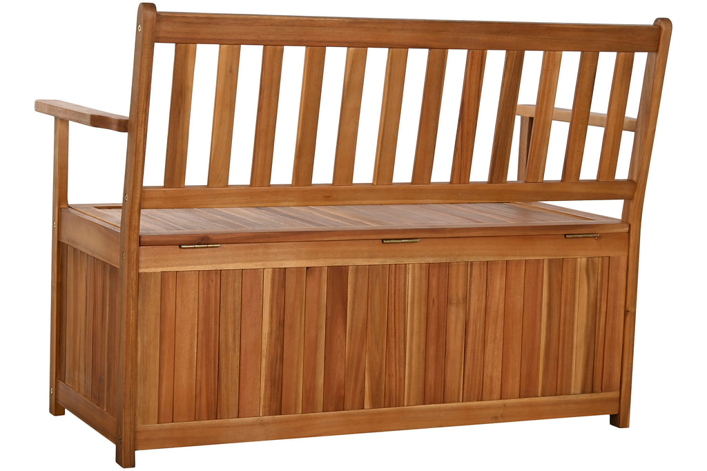 BANCO ACACIA 120X60X87 CON TAPA NATURAL MARRON - Imagen 3