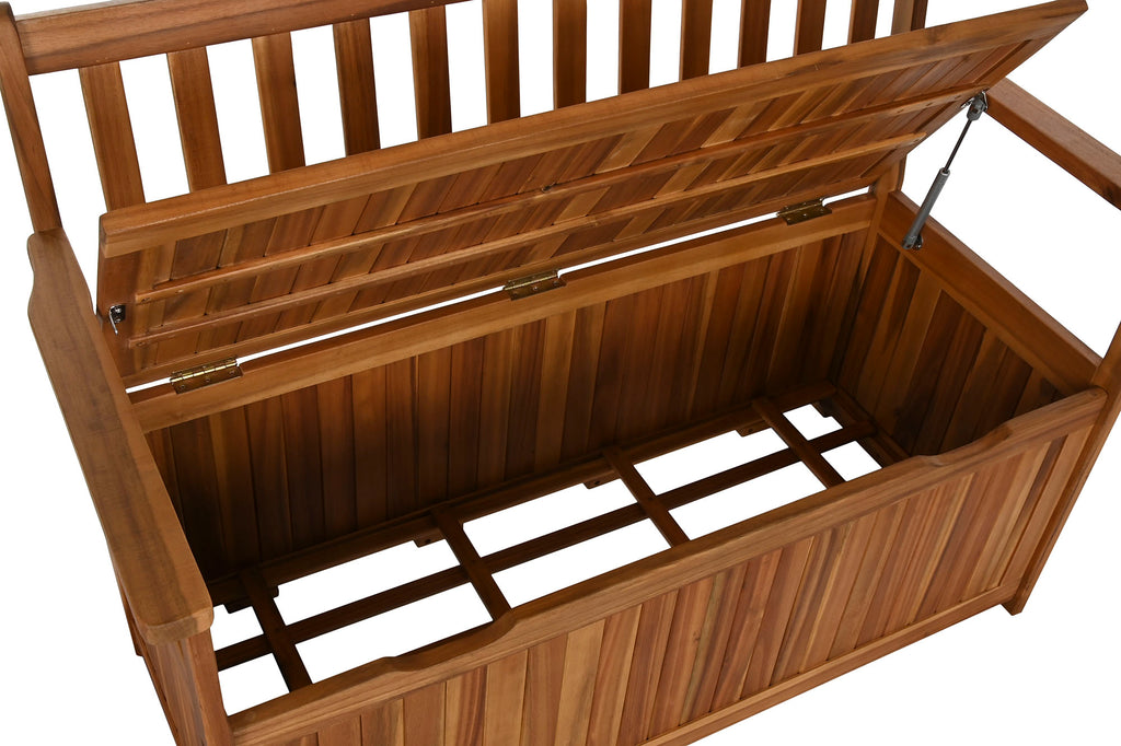 BANCO ACACIA 120X60X87 CON TAPA NATURAL MARRON - Imagen 4