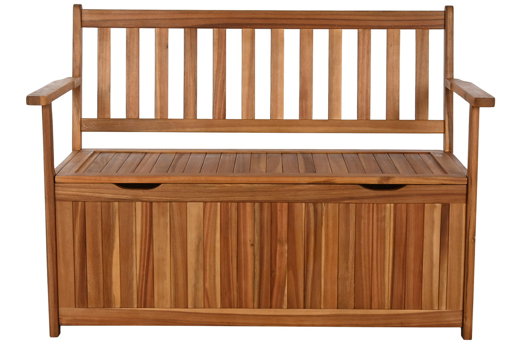 BANCO ACACIA 120X60X87 CON TAPA NATURAL MARRON - Imagen 1