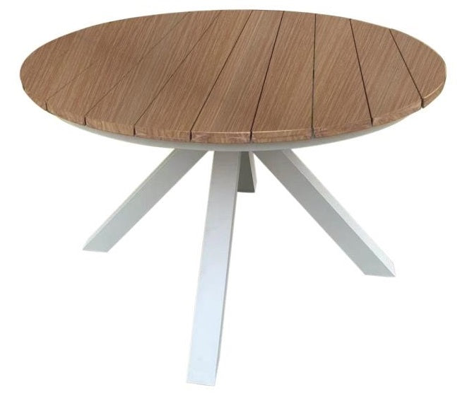 MESA REDONDA COMEDOR ALUMINIO 140X140X75 BLANCO - Imagen 1