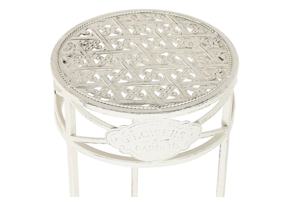 MESITA AUXILIAR SET 3 METAL 30,5X30,5X70 BLANCO - Imagen 2