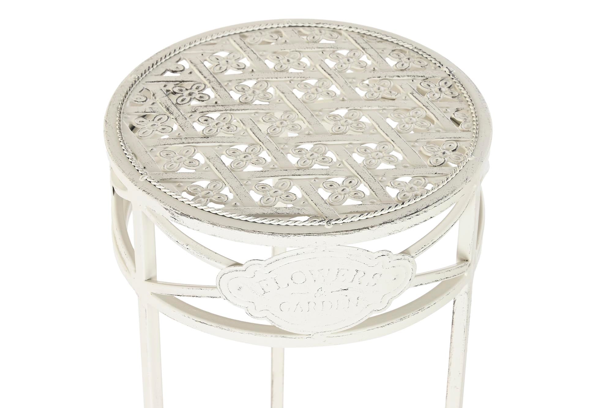 MESITA AUXILIAR SET 3 METAL 30,5X30,5X70 BLANCO - Imagen 2