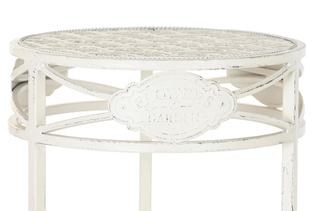 MESITA AUXILIAR SET 3 METAL 30,5X30,5X70 BLANCO - Imagen 3