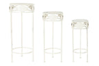 MESITA AUXILIAR SET 3 METAL 30,5X30,5X70 BLANCO - Imagen 1