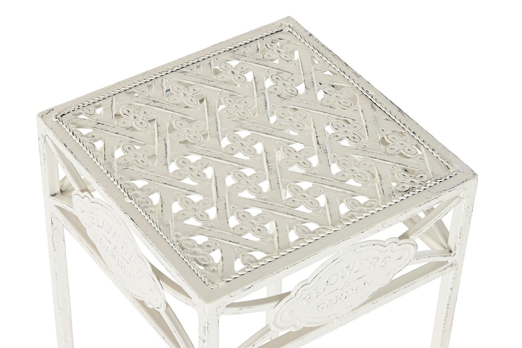 MESITA AUXILIAR SET 3 METAL 30X30X70 BLANCO - Imagen 2