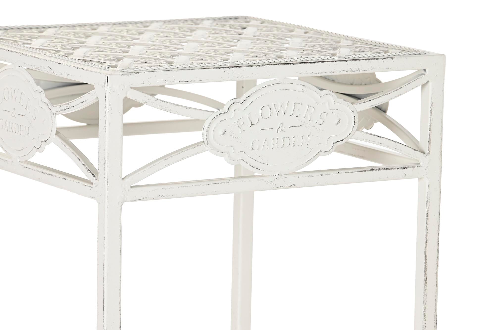 MESITA AUXILIAR SET 3 METAL 30X30X70 BLANCO - Imagen 3