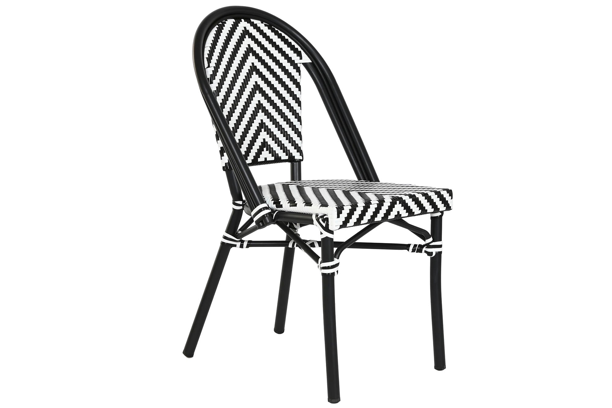 SILLA ALUMINIO RATAN SINTETICO 46X57X88 NEGRO - Imagen 1