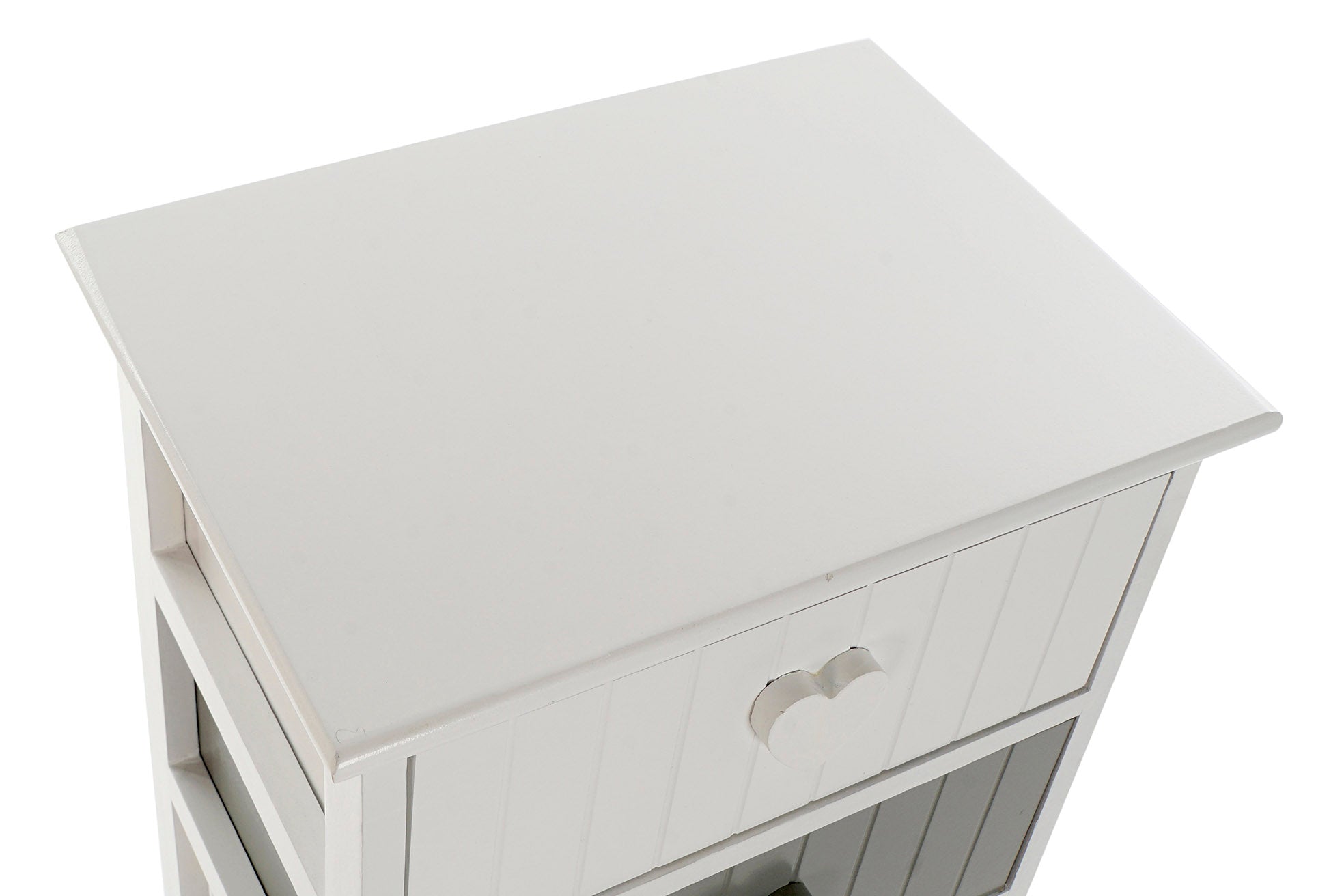 CAJONERA PAULOWNIA 40X29X90 CORAZONES BLANCO - Imagen 2