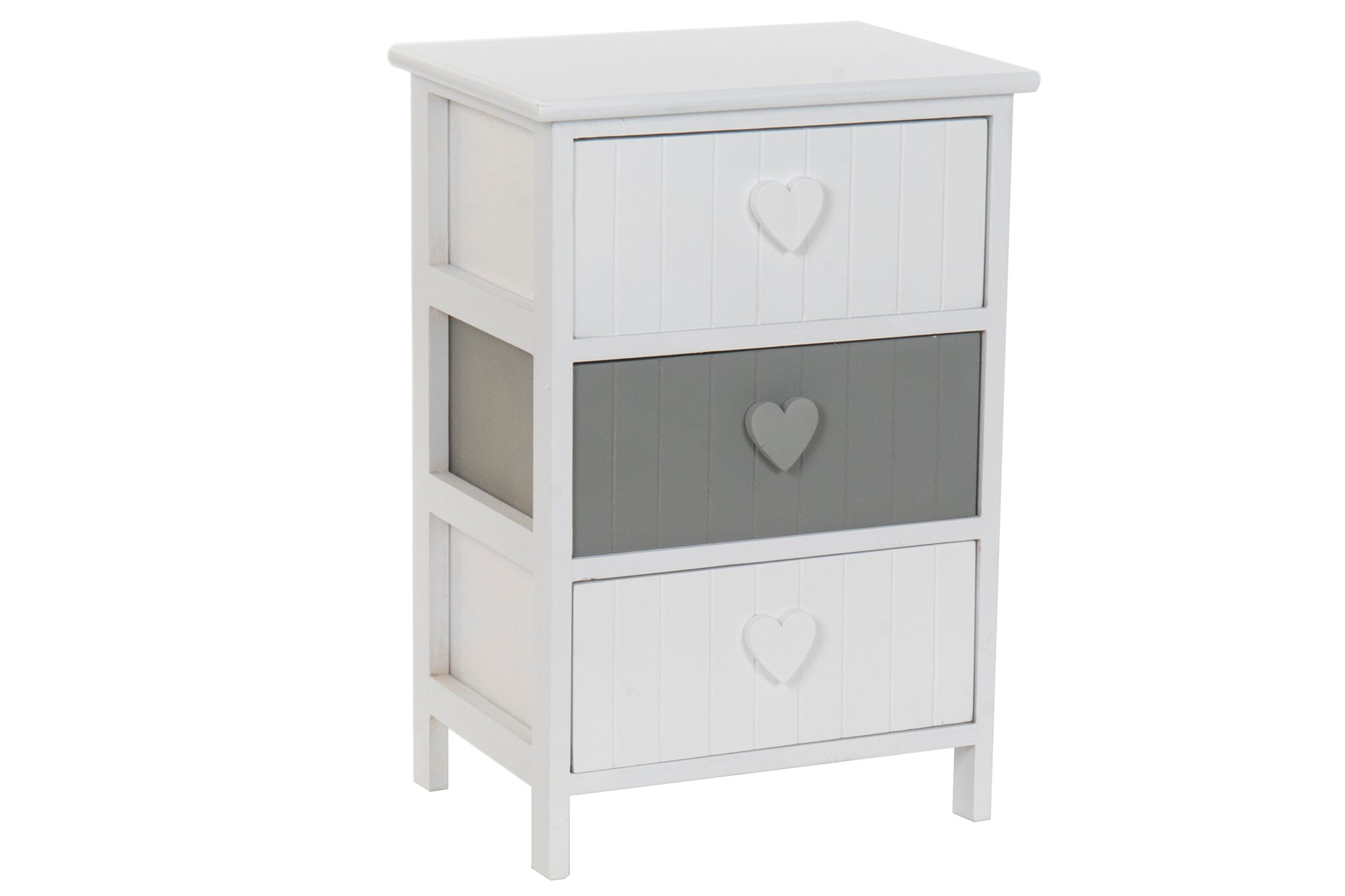 CAJONERA PAULOWNIA 40X29X58 CORAZON BLANCO - Imagen 1