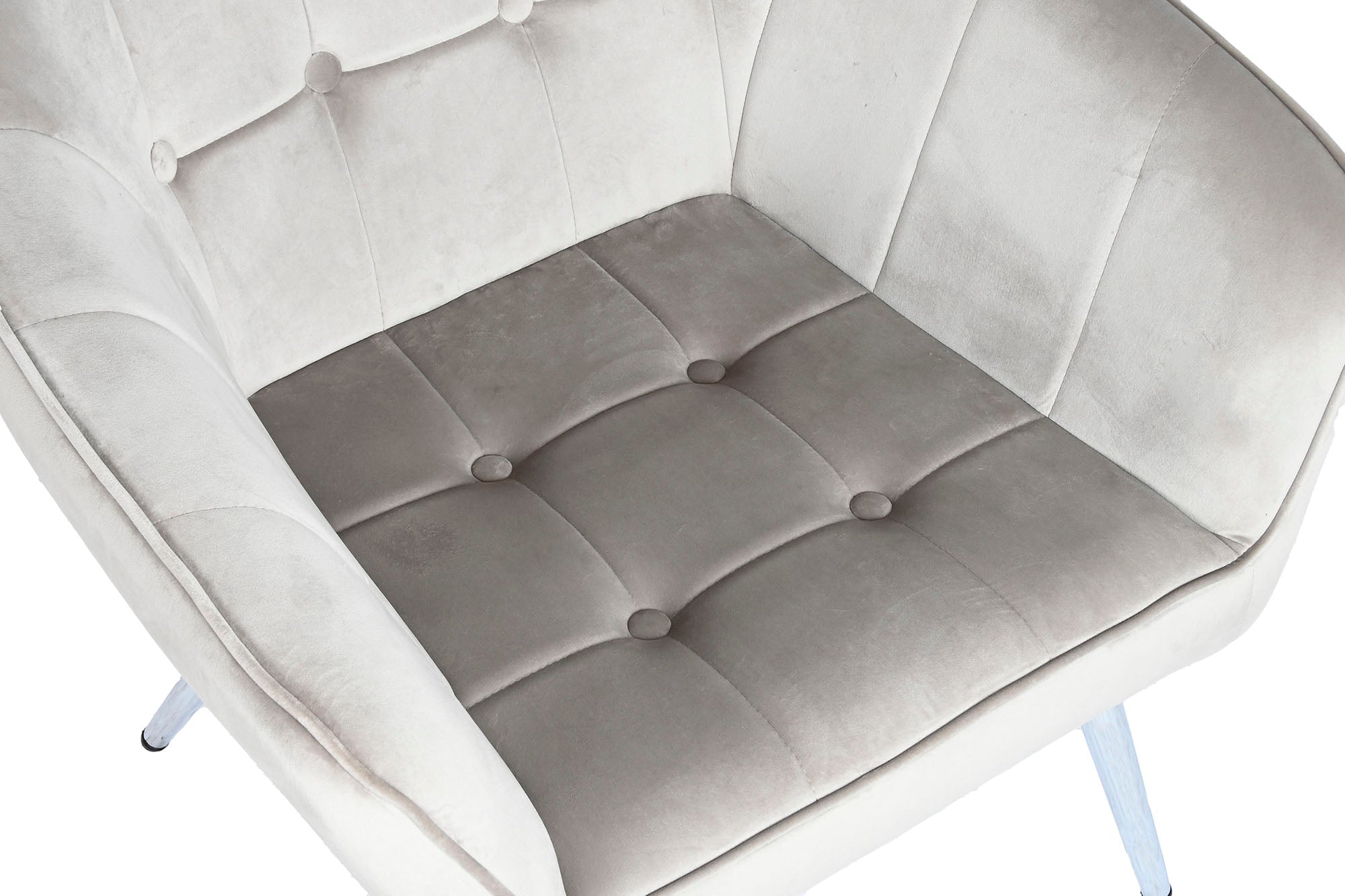 BUTACA POLIESTER METAL 74X67X90 VELVET GRIS - Imagen 4