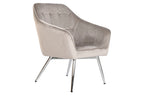 BUTACA POLIESTER METAL 74X67X90 VELVET GRIS - Imagen 1