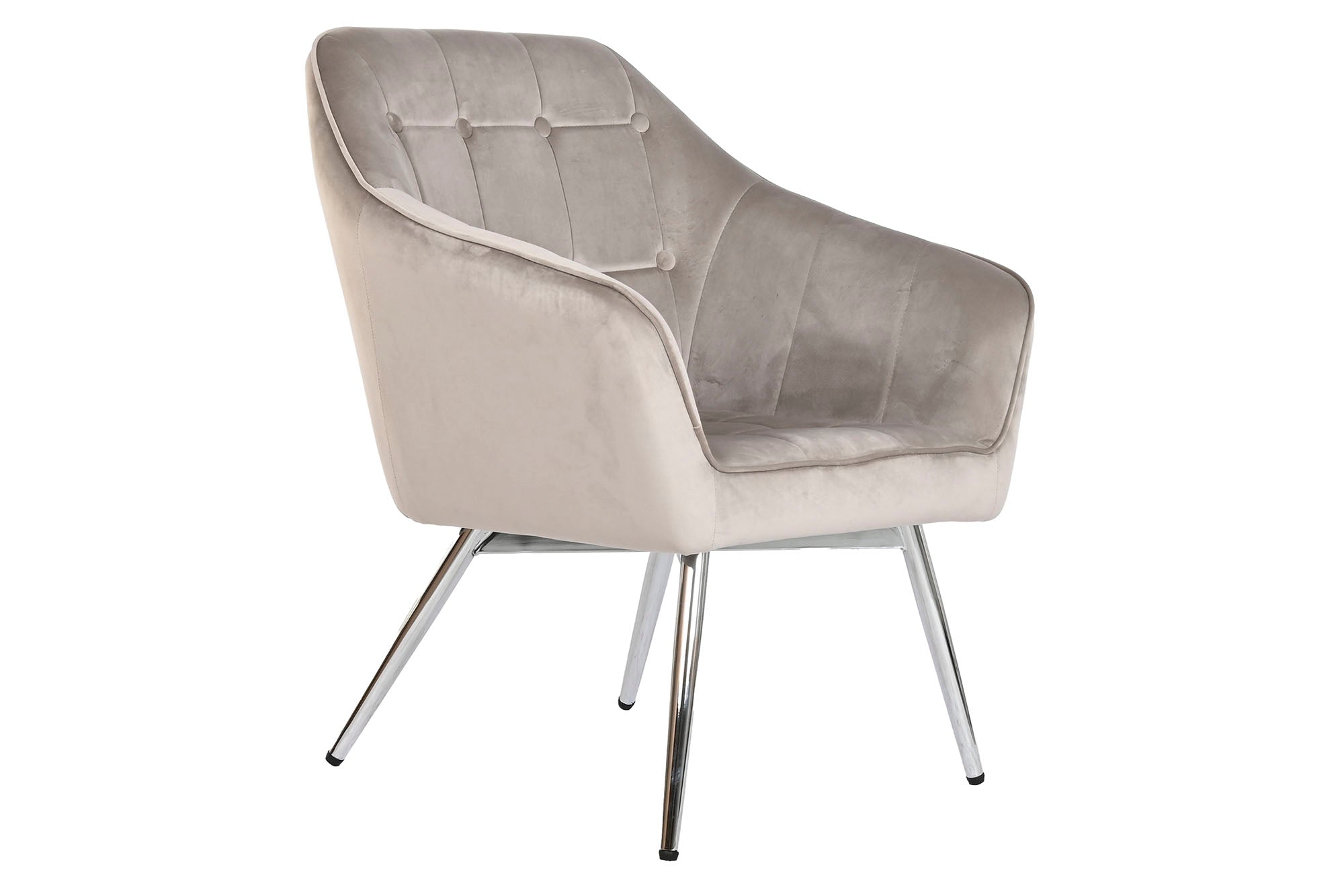 BUTACA POLIESTER METAL 74X67X90 VELVET GRIS - Imagen 1