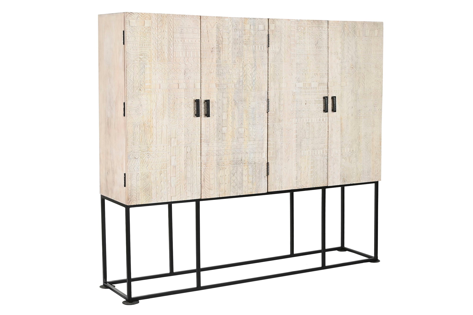 ARMARIO MANGO METAL 180X40X160 TALLADO BLANCO - Imagen 2